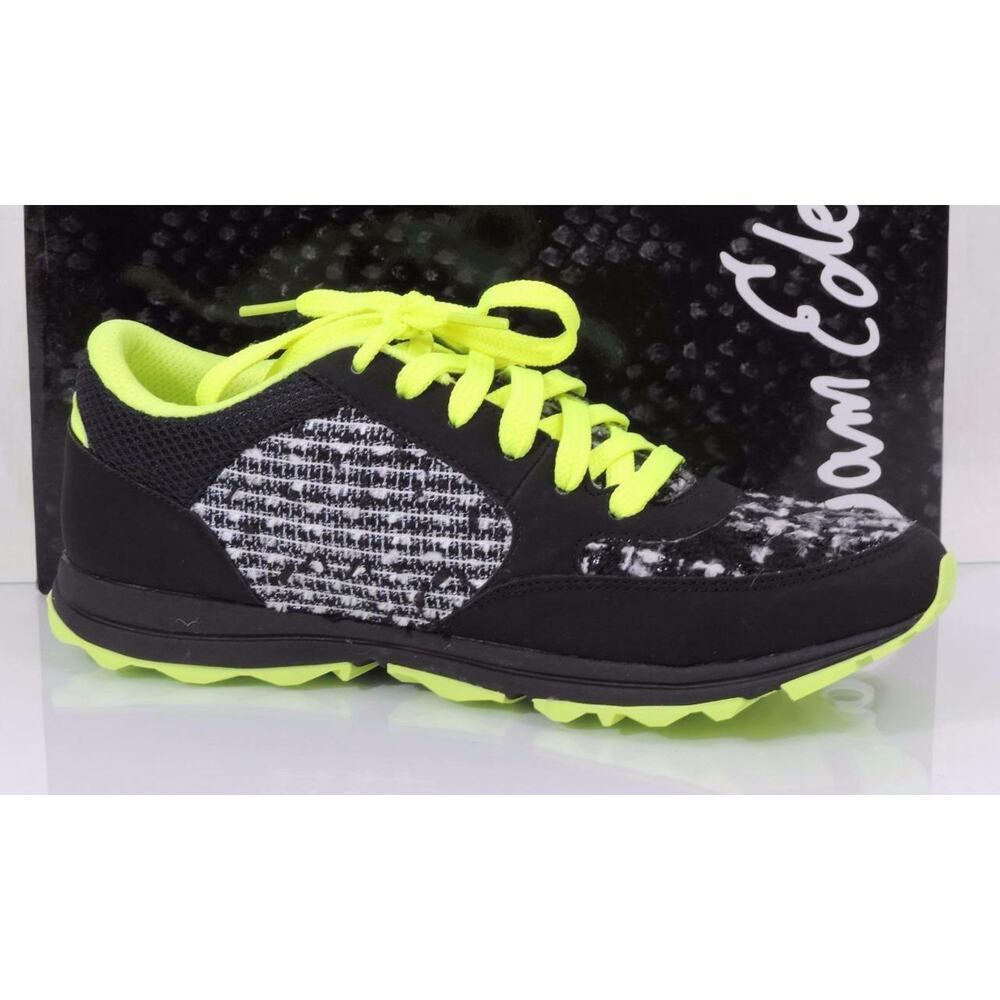 Women's Shoes Sam Edelman DES Lace Up Fashion Sneakers Black / Green Size 9